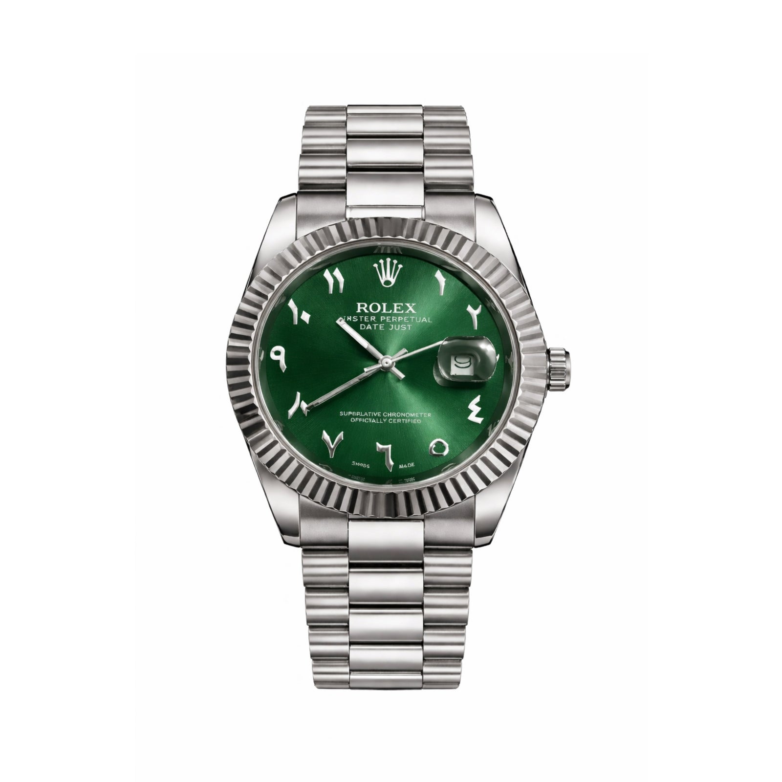 Rolex date-just Arabic green 41mm