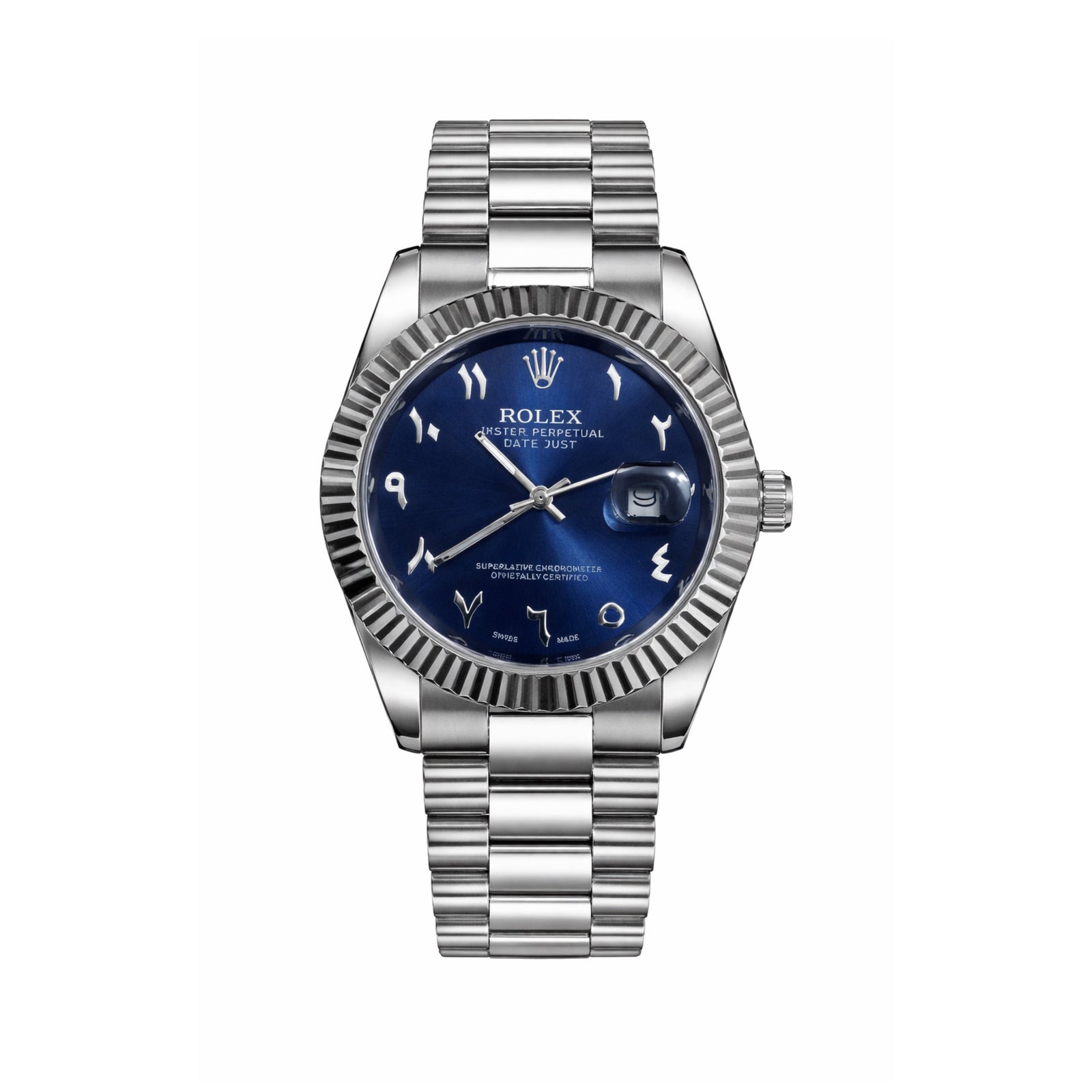 Rolex date-just Arabic dark blue 41mm