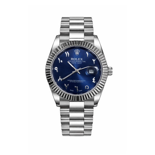 Rolex date-just Arabic dark blue 41mm