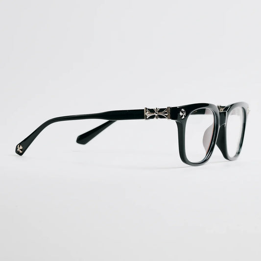 Black Chrome Hearts Glasses - Silver