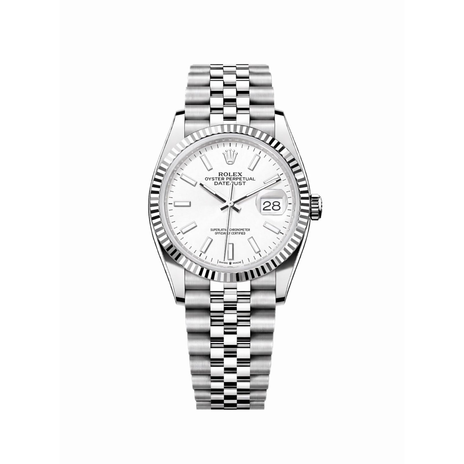 Rolex date-just classic white 41mm