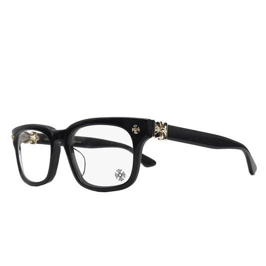 Black Chrome Hearts Glasses - Gold